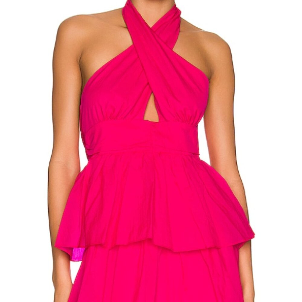 Amanda Uprichard Darby Halter Tiered Dress